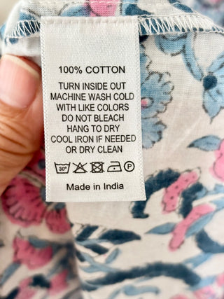 Anna Cate white blue pink pattern maxi dress, XS