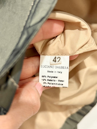 Luciano Barbera Button-Front Windbreaker Jacket Green Women's Size 42 IT / US 6