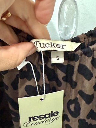 Tucker Silk Animal Print Sleeveless Camisole Tank Top Brown/Black Women's Size S