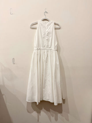 J. Crew Sleeveless High-Neck Cotton Poplin A-Line Midi Dress White Womens Size 4