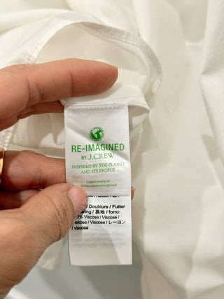 J. Crew Sleeveless High-Neck Cotton Poplin A-Line Midi Dress White Womens Size 4