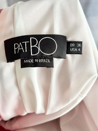 PatBO Leaves Ruffle Asymmetrical Midi Slip Dress Coral Red Women's Size US 4