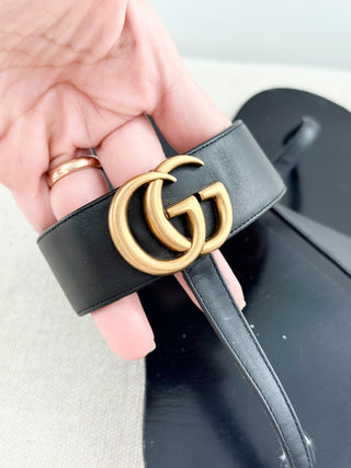 Gucci leather GG thong sandals, 39.5