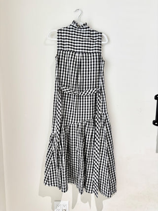 Derek Lam black and white gingham maxi dress, 0