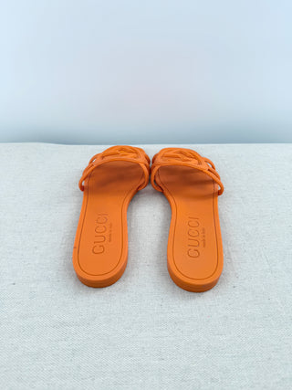 Gucci rubber interlocking slides, 9