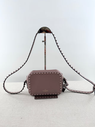 Valentino rockstud leather camera cross body bag