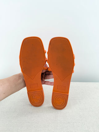 Gucci rubber interlocking slides, 9