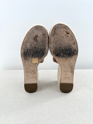 Hermes raffia and leather wedges Ithea 30 espadrille, 39