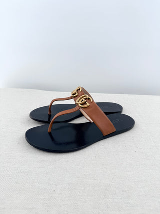 Gucci GG thong sandals leather, 37