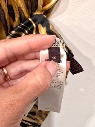 Roberto Cavalli Snake Print Pencil Midi Skirt Yellow Black Women's Size 40 US 12