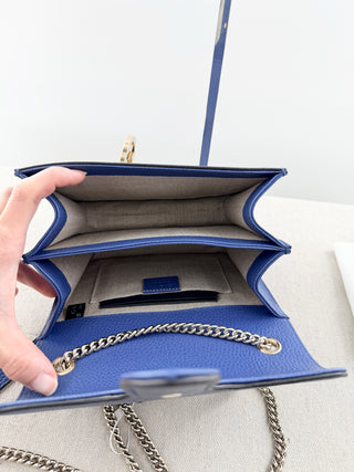 Gucci leather interlocking G shoulder bag with chain strap