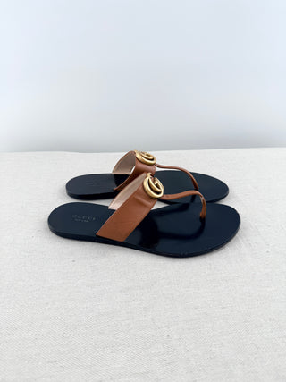 Gucci GG thong sandals leather, 37