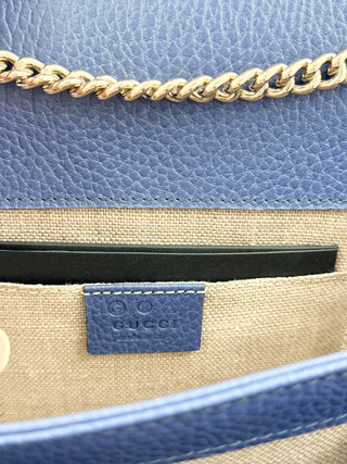 Gucci leather interlocking G shoulder bag with chain strap
