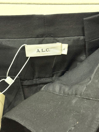 A.L.C. Bryce Linen Blend High Rise Belted A-Line Mini Skirt Black Women's Size 4