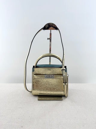 Tory Burch lee radzwill small leather metallic bag