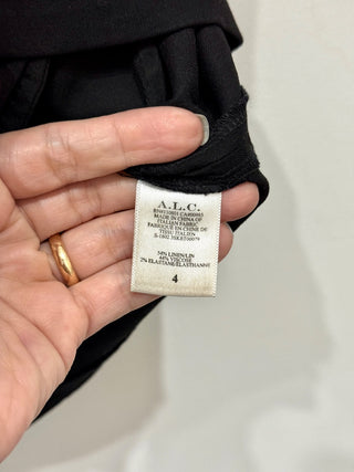 A.L.C. Bryce Linen Blend High Rise Belted A-Line Mini Skirt Black Women's Size 4