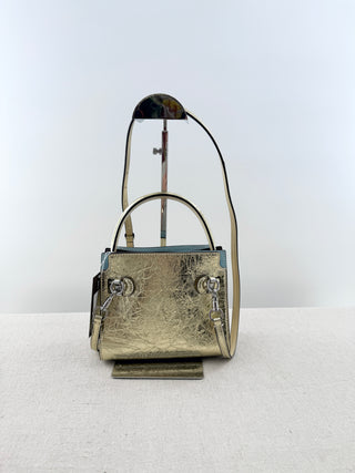 Tory Burch lee radzwill small leather metallic bag