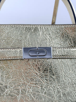 Tory Burch lee radzwill small leather metallic bag