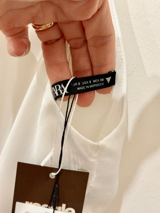 Zara sleeveless back tie top, S