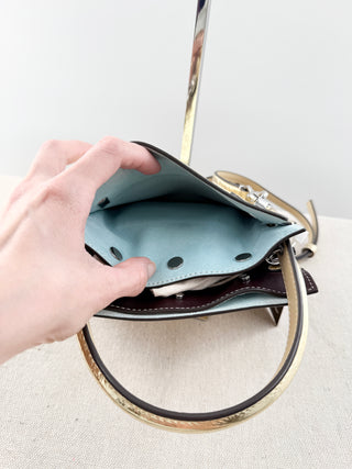 Tory Burch lee radzwill small leather metallic bag