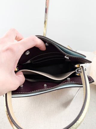 Tory Burch lee radzwill small leather metallic bag