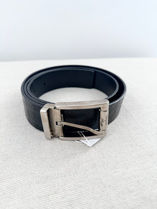 Ferragamo reversible belt with silver buckle, 85 / 34