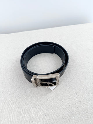 Ferragamo reversible belt with silver buckle, 85 / 34