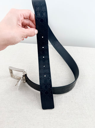 Ferragamo reversible belt with silver buckle, 85 / 34
