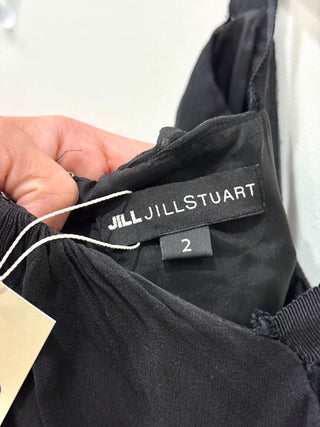 Jill Stuart 100% Silk Sleeveless Flowy Fit Chiffon Maxi Dress Black Womens Sze 2