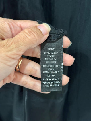 Jill Stuart 100% Silk Sleeveless Flowy Fit Chiffon Maxi Dress Black Womens Sze 2