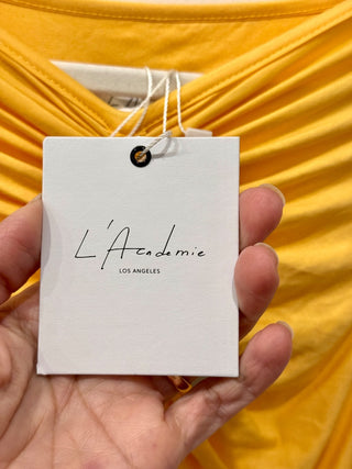L'Academie yellow midi dress, S