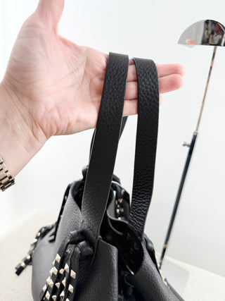 Valentino C rockee fringed leather tote large bag