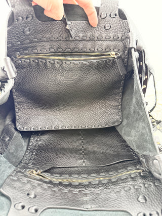 Valentino C rockee fringed leather tote large bag