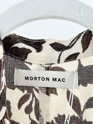 morton mac linen floral print mini dress, S