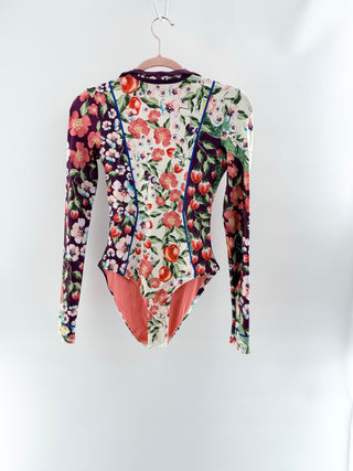 Agua Bendita Printed long sleeve swim suit, XS