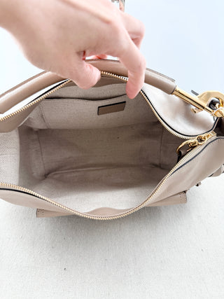 Chloe leather large camera bag with strap