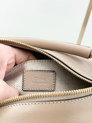 Chloe leather large camera bag with strap