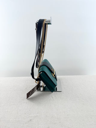 Prada cahier leather belt bag with chain strap, M