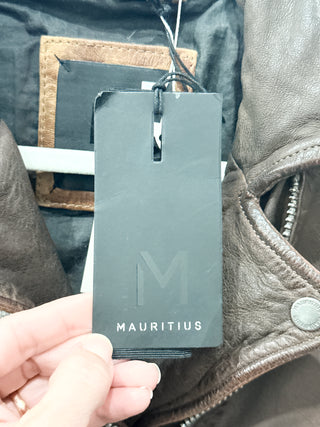 Mauritius leather moto jacket, XS