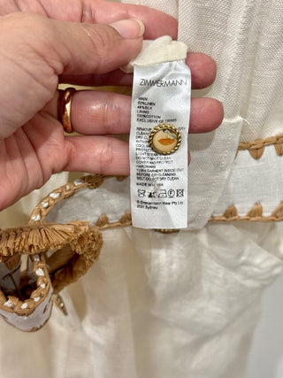 Zimmermann linen blend jumpsuit seaside crop leg, 3 - large