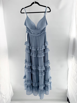 Azazie ruffle long dress, C