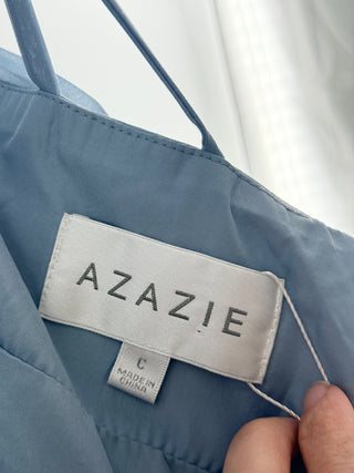 Azazie ruffle long dress, C