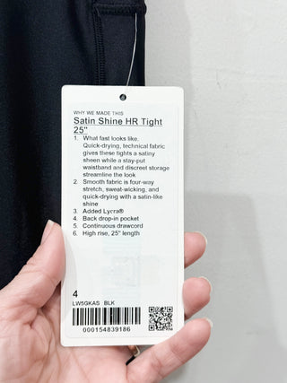 Lululemon satin shine HR tight leggings, 4