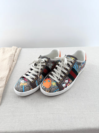Gucci disney x gucci ace huye, dewey and louie sneakers, 36.5