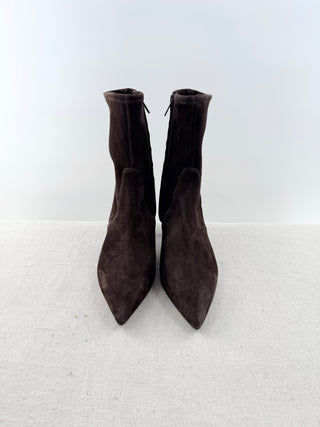 Veronica Beard suede stretch booties, 10