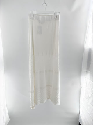 Alexis Long White Knit Skirt, L