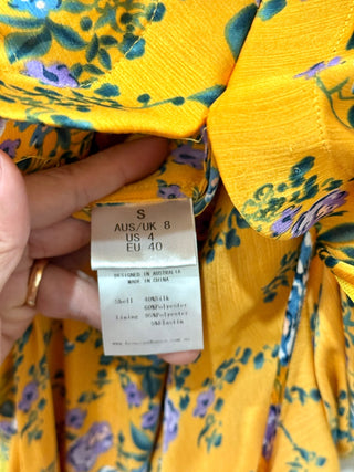 Bronx & Banco Hanna Asymmetrical One Shoulder Ruffle Maxi Gown Yellow Women's 4