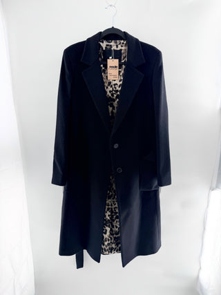 Philipp Plein wool blend coat with rhinestone fringe details, XL