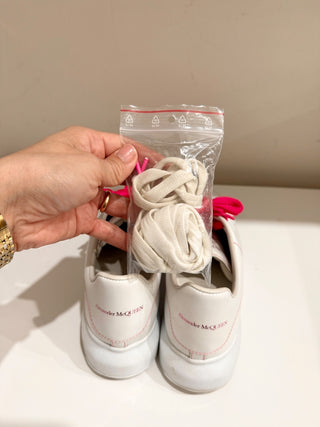 Alexander McQueen Leather Chunky Platform Low Top Sneakers White/Pink EU 39.5