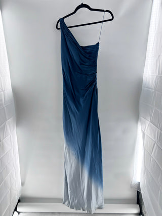 Niteline Ruched one-shoulder ombre evening gown, 10